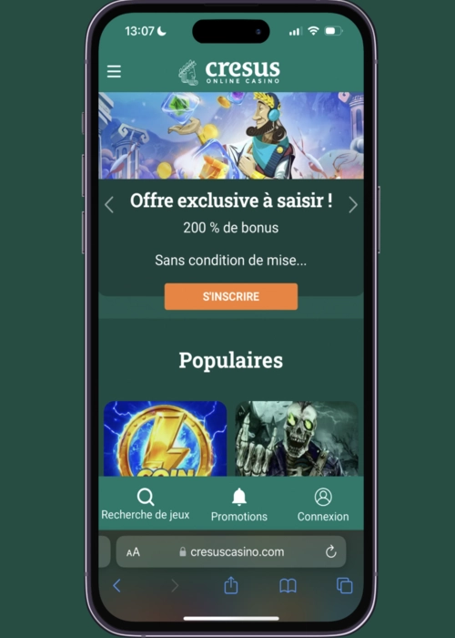 Sélection de jeux lobby richesse Cresus Casino