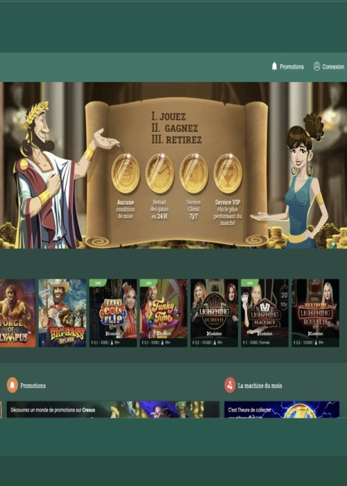 Connexion sécurisée du compte joueur Cresus Casino